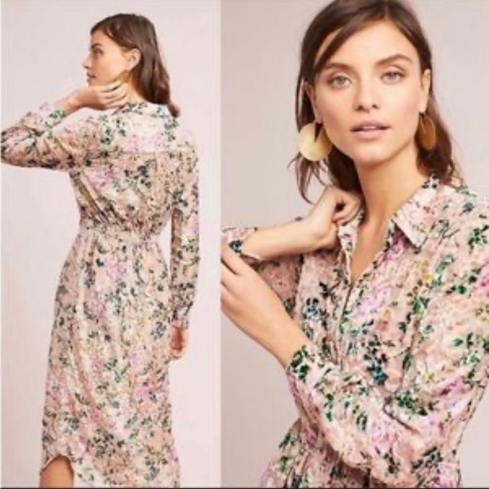 Hemant & Nandita Triana Floral velvet midi Dress size small